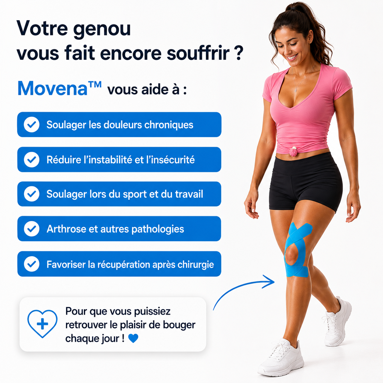 Movena™ –  Bandes Kinésiologie Genou
